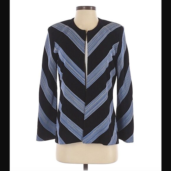 Misook Jacket S Stripes Knit Luxury Bloomingdale's Neiman Marcus - Picture 1 of 7